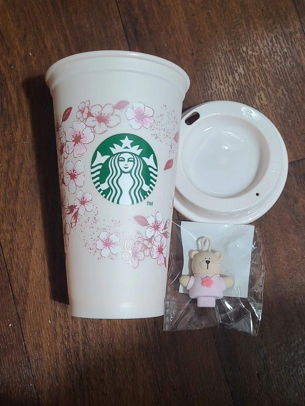 Starbucks Pink & White Sakura Cherry Blossom Travel Cup